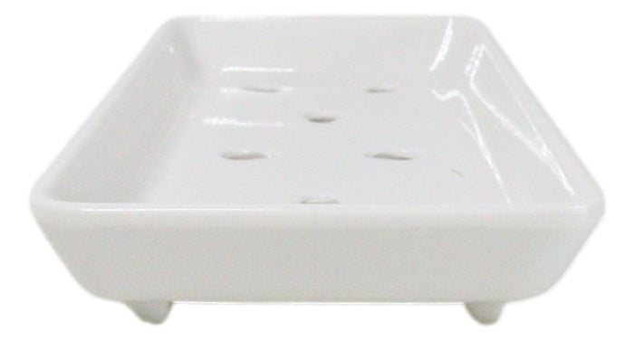 Pack Of 6 White Neta Zara Sushi Case Sashimi Plates With Drip Holes 8" By 3.75"
