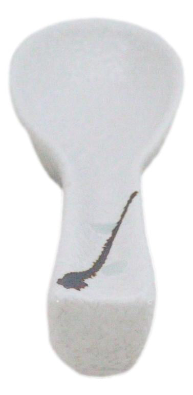 Pack Of 6 Yukino Hana Collection Ceramic Asian Soup Spoons With Hook 5.75"L