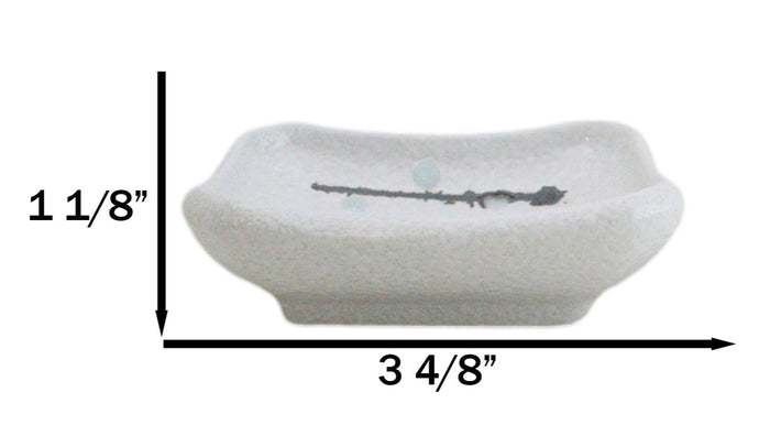 Pack Of 6 Yukino Hana Collection Ceramic Rectangle Condiment Sauce Dishes 2oz