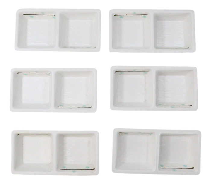 Pack Of 6 Yukino Hana Snowflakes Melamine 2 Partition Condiments Sauce Dishes
