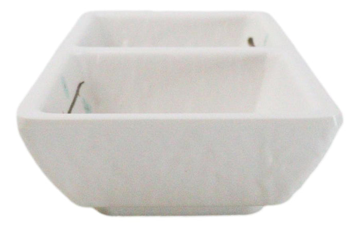 Pack Of 6 Yukino Hana Snowflakes Melamine 2 Partition Condiments Sauce Dishes