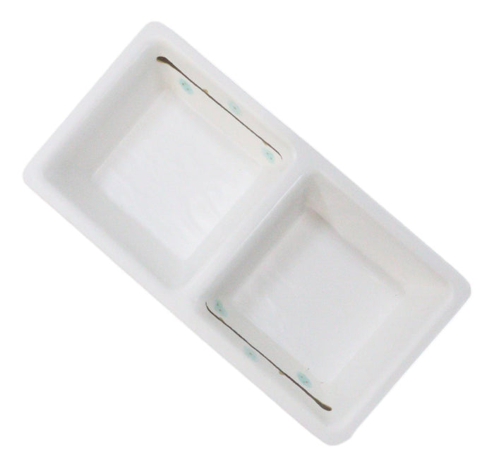 Pack Of 6 Yukino Hana Snowflakes Melamine 2 Partition Condiments Sauce Dishes