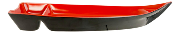 Pack Of 8 Japanese Omakase Style 10"L Red Melamine Sushi Boat Serving Plates