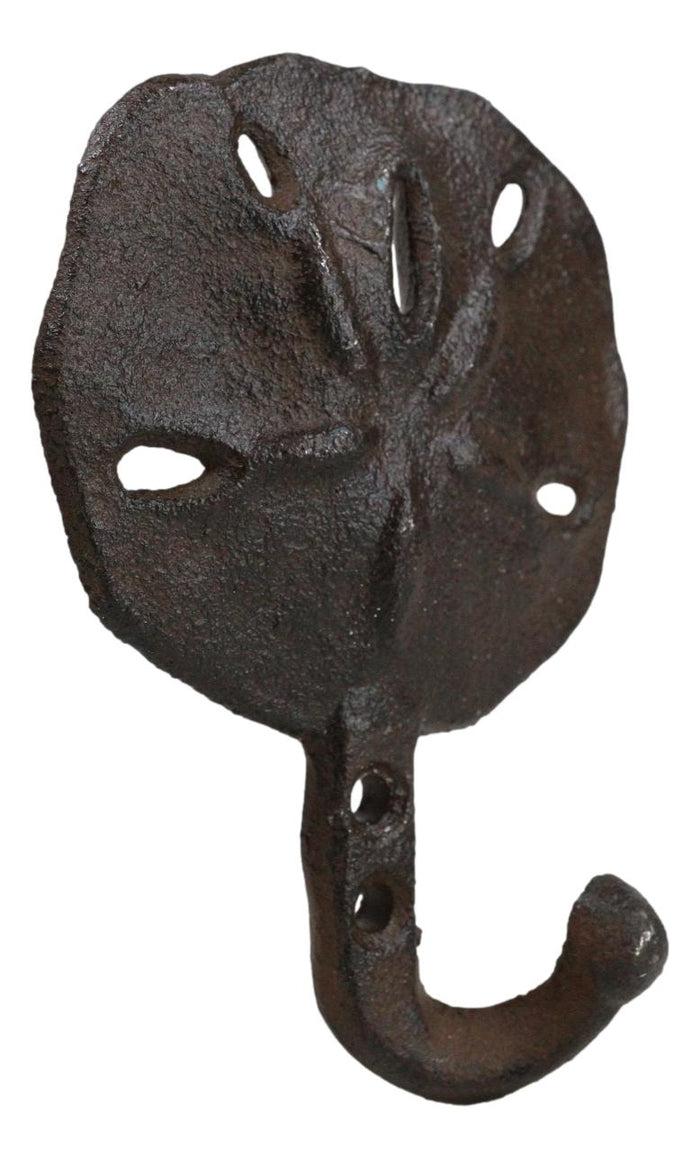Pack Of Two Coastal Marine Rustic Ocean Sand Dollar Single Wall Coat Hook Hanger