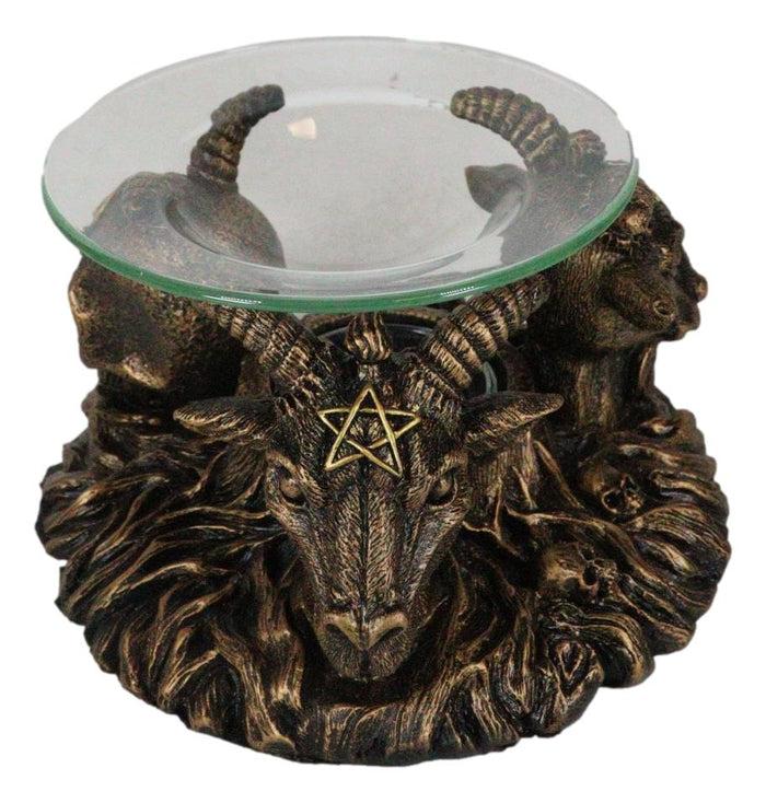 Pagan Occult Baphomet Sabbatic Goat Skull Demon Candle Oil Tart Scent Burner