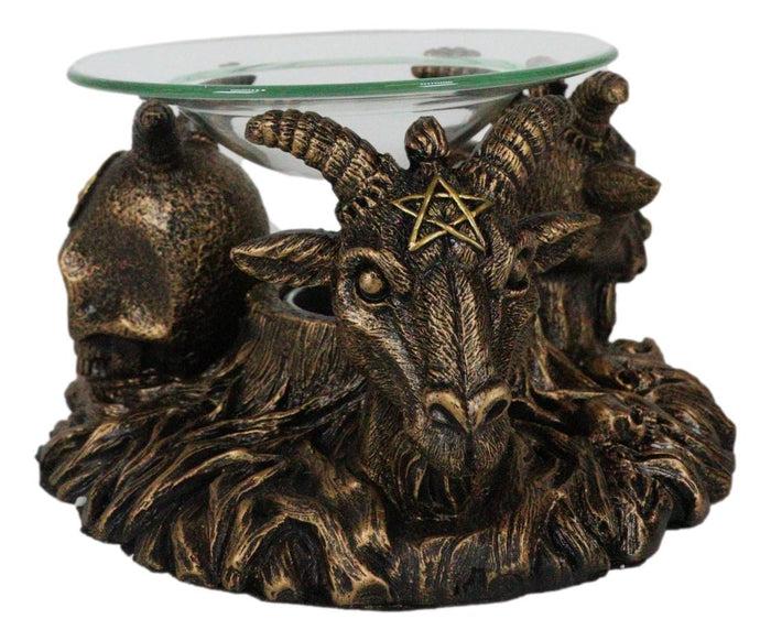 Pagan Occult Baphomet Sabbatic Goat Skull Demon Candle Oil Tart Scent Burner