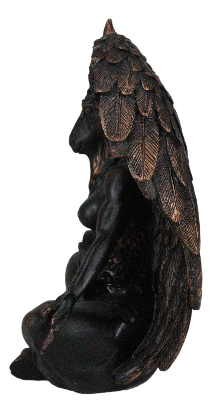 Pagan Occult Sabbatic Goat Idol Baphomet Sitting Meditation Figurine 8"H