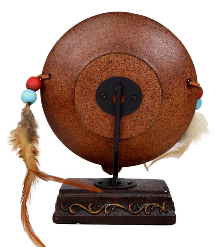 Patriotic Bald Eagle By American Flag With Dreamcatcher Feathers Desktop Plaque