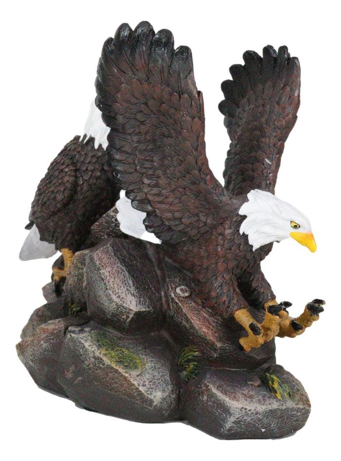 Patriotic Freedom End To End American Bald Eagles Bookends Pair Set Sculptures