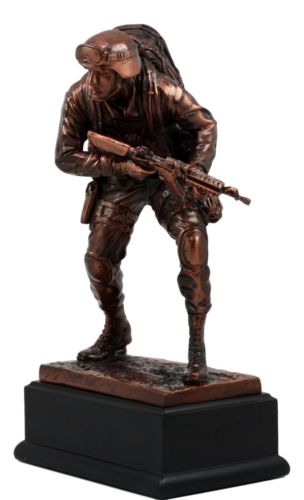Patriotic Marine Cadet Statue With Base 10"H Ground Combat Rifle Special Force