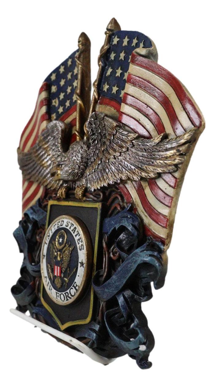 Patriotic US United States Air Force Eagle Emblem With American Flags Wall Decor