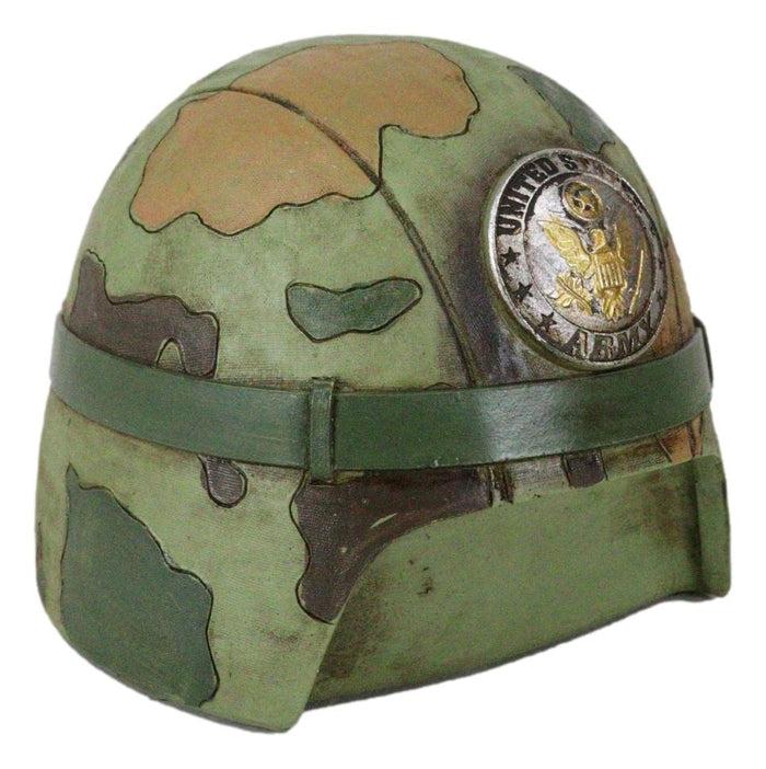 Patriotic USA Army Military Soldier Camo Helmet Money Coin Savings Piggy Bank