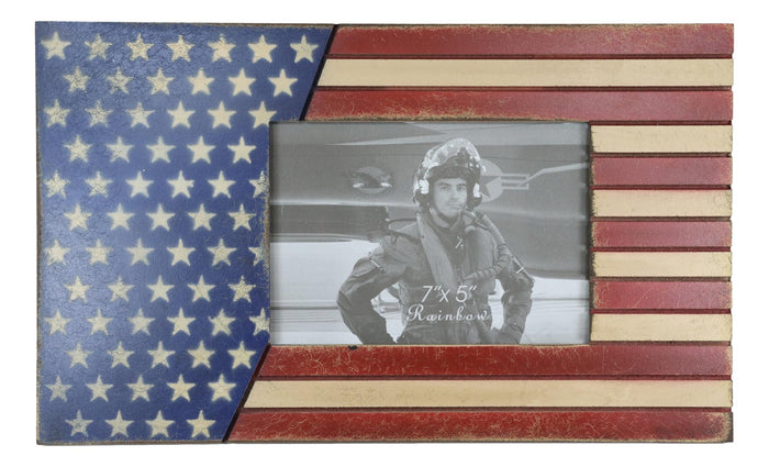Patriotic USA Star Spangled Banner American Flag 5"X7" Picture Photo Frame