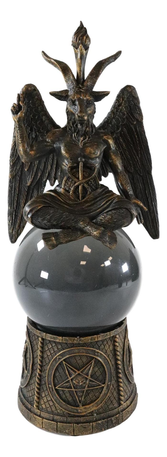 Pentagram Sigil Sabbatic Goat Baphomet Skull Black Sandstorm Gazing Ball