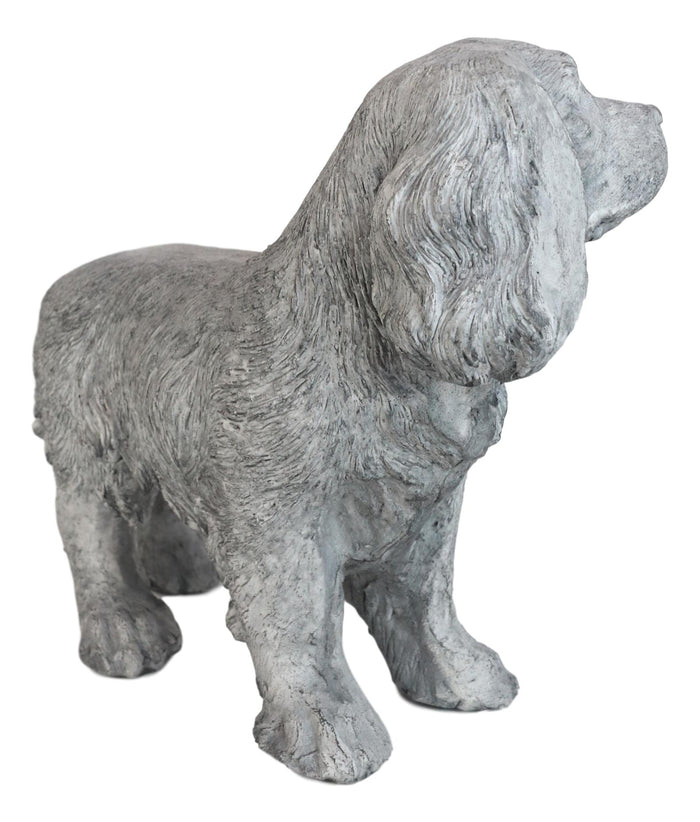 Pet Cavalier King Charles Spaniel Dog Breed Faux Stone MGO Garden Statue 16"L
