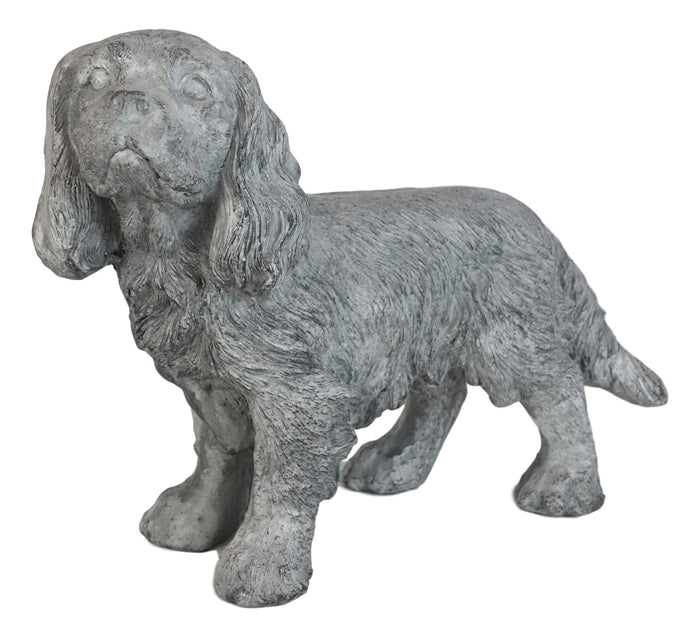 Pet Cavalier King Charles Spaniel Dog Breed Faux Stone MGO Garden Statue 16"L