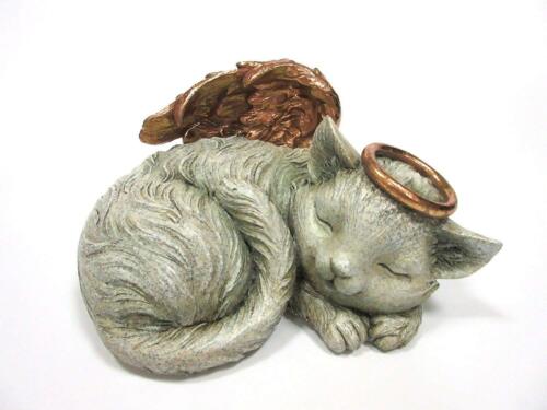 Pet Memorial Angel Cat Sleeping Cremation Urn Statue Bottom Load 30 Cubic Inch