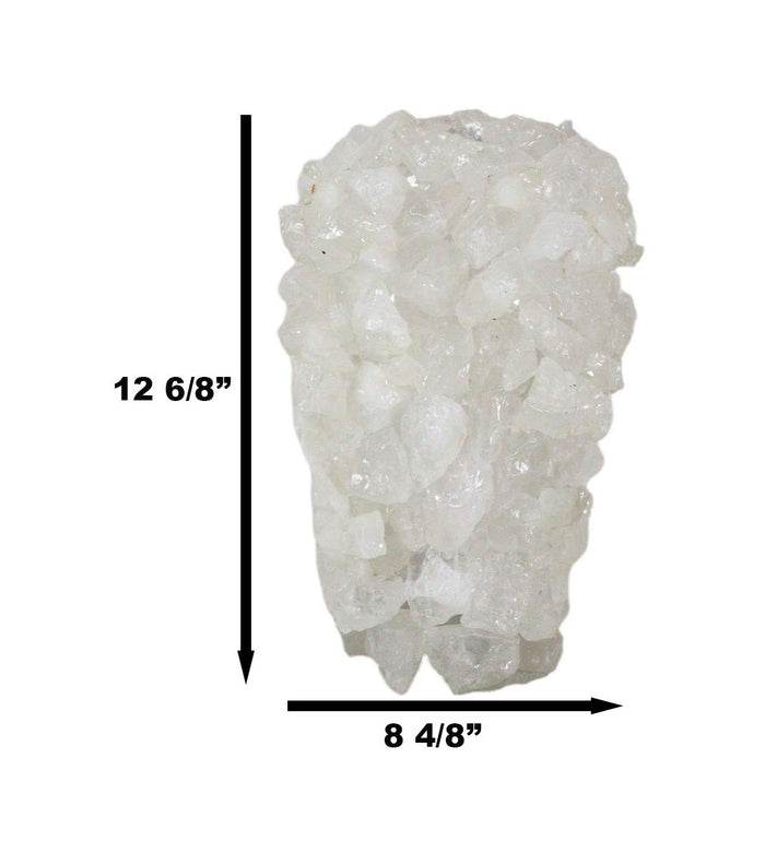 Pillar Quartz Crystal Mineral Stone Rocks Floral Vase Modern Accent Decor 12.5"H
