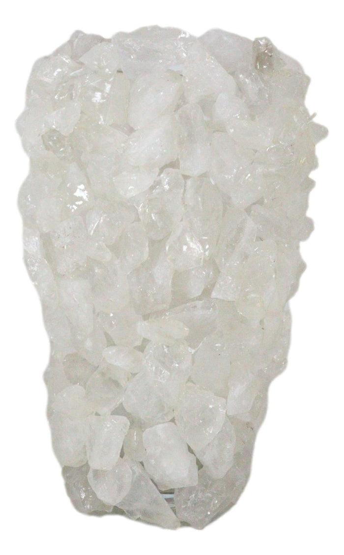 Pillar Quartz Crystal Mineral Stone Rocks Floral Vase Modern Accent Decor 12.5"H