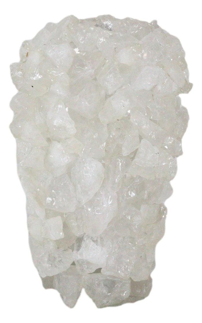 Pillar Quartz Crystal Mineral Stone Rocks Floral Vase Modern Accent Decor 12.5"H