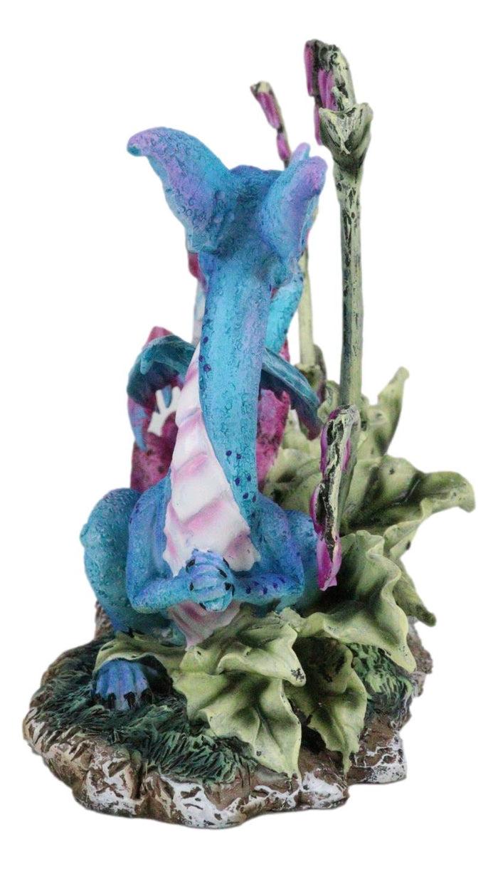 Pink And Blue Valentines Love Dragons Couple With Intertwined Tails Figurine