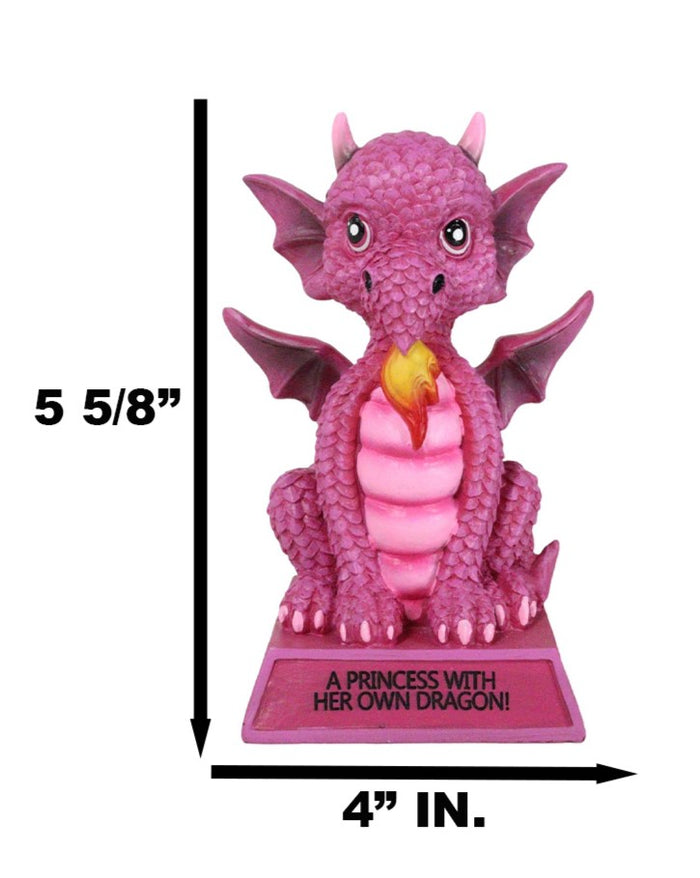 Pink Drake Koan Cartoon Chibi Dragon Figurine A Princess With Her Own Dragon