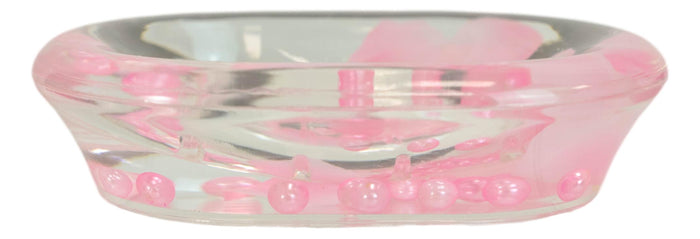 Pink Floral Petals And Pearls 5 Piece Chic Bathroom Vanity Accessories Gift Set