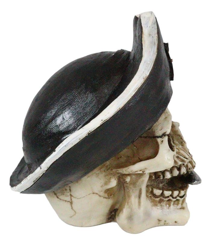 Pirate Captain Hook Marauder Skull With Golden Earring Statue Skeleton Decor