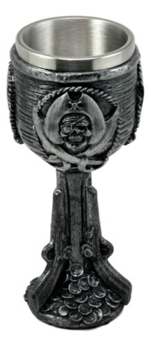 Pirate Captain Hook Skull Wine Goblet Gothic Rum Swig Drink Chalice Cup