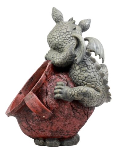 Playful Climbing Dragon Baby Planter Pot Home Patio Garden Decor Statue 12.5"H