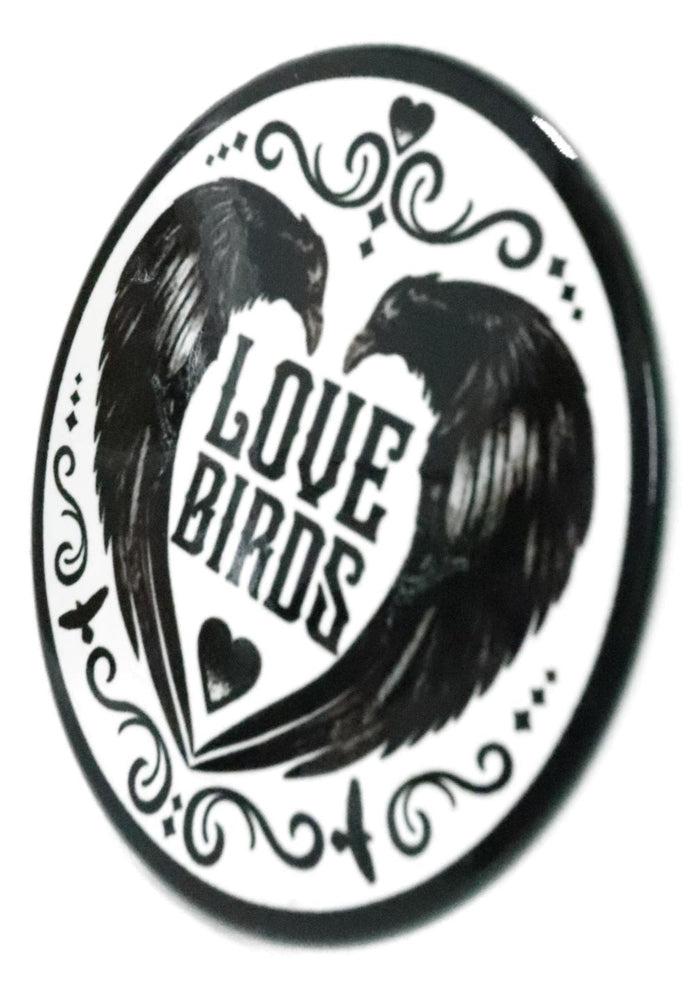 Poe's Raven Heart Love Birds Ceramic Coaster Set Of 4 Tiles With Cork Backing