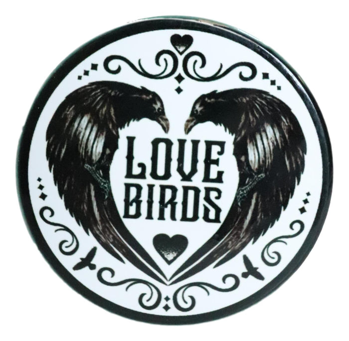 Poe's Raven Heart Love Birds Ceramic Coaster Set Of 4 Tiles With Cork Backing