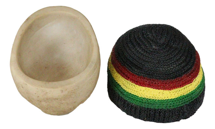 Positive Good Vibes Gypsy Rasta Skull With Beanie Hat Smoking Decorative Box