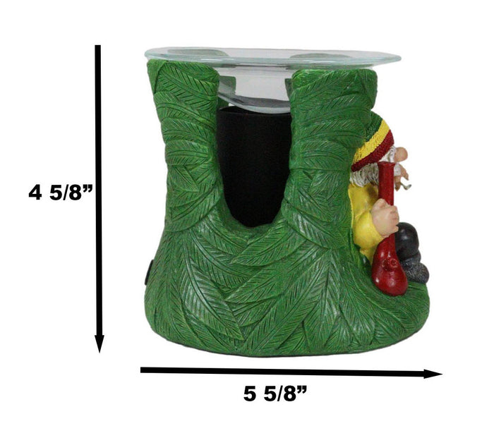 Positive Vibes Gypsy Rasta Gnome With Hat And Bong Electric Tart Oil Burner