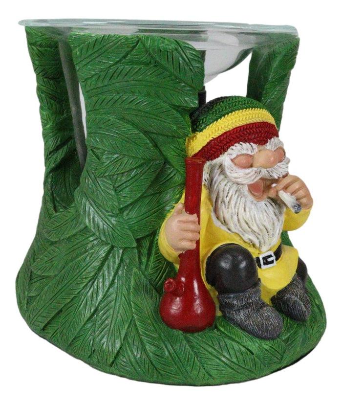 Positive Vibes Gypsy Rasta Gnome With Hat And Bong Electric Tart Oil Burner