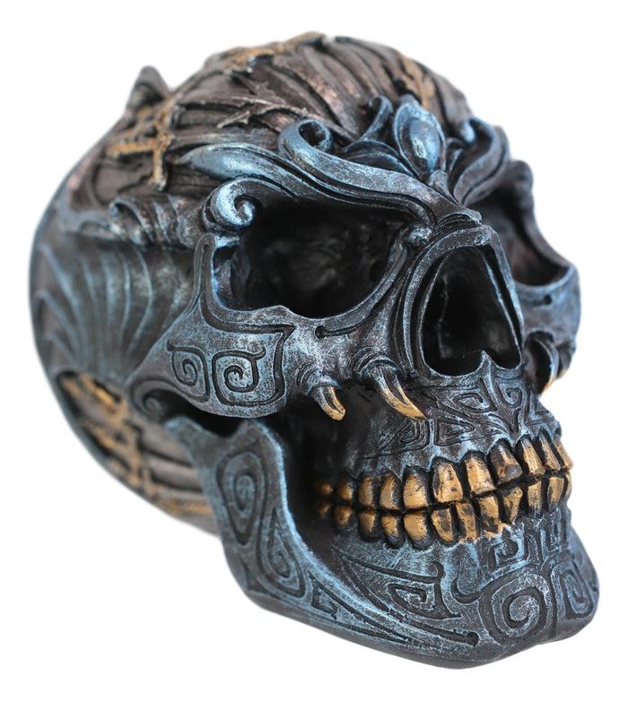 Predator Bat Cranium Skull With Valyrian Steel Blade Swords Decorative Figurine