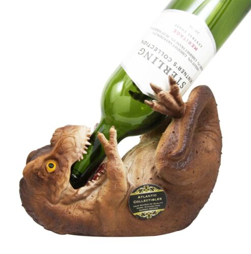 Prehistoric Dinosaur T-Rex Wine Holder 8.5"Long Kitchen Party Hosting Jurassic