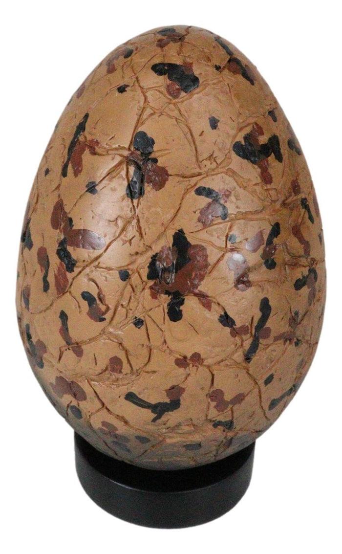 Prehistoric Speckled Dragon Egg Fossil Statue With Base Stand Jurassic Dinosaur