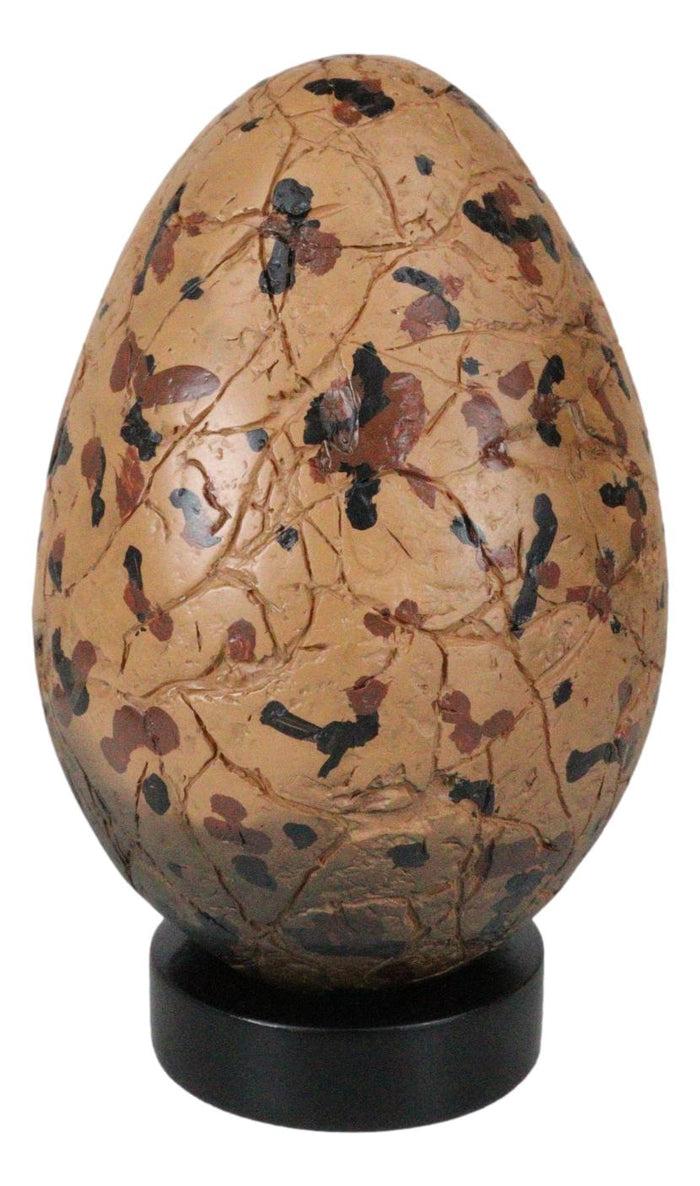 Prehistoric Speckled Dragon Egg Fossil Statue With Base Stand Jurassic Dinosaur