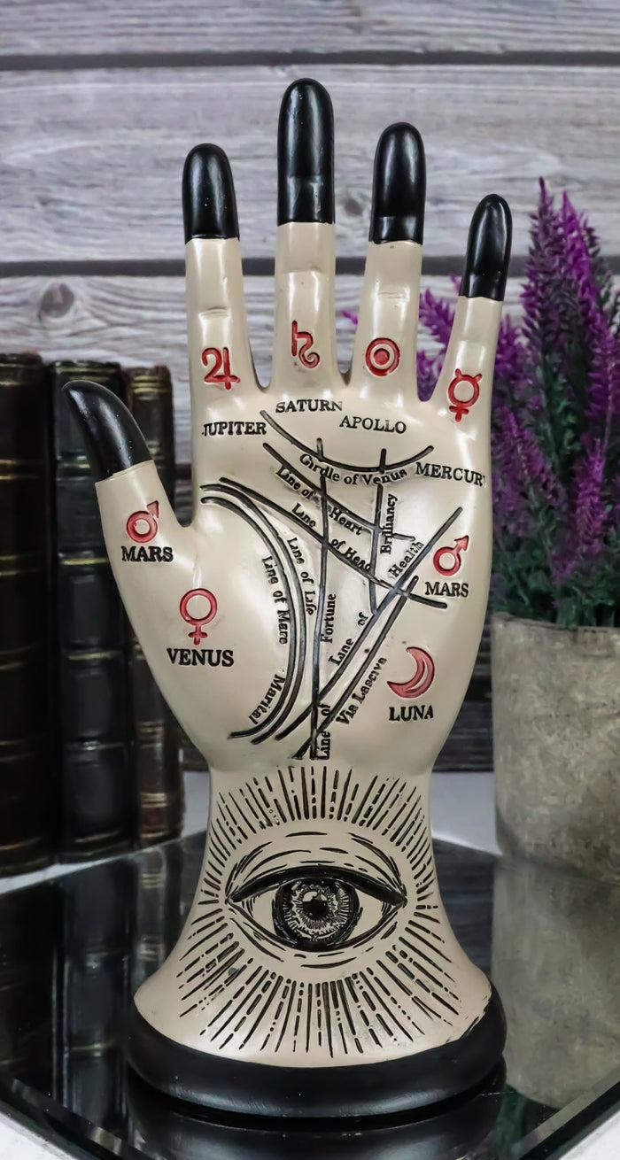 Psychic Fortune Teller Chirology Palmistry Eye Of Providence Hand Palm Figurine
