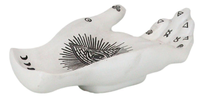 Psychic Fortune Teller Chirology Palmistry Hand Eye Of Providence Tray Figurine