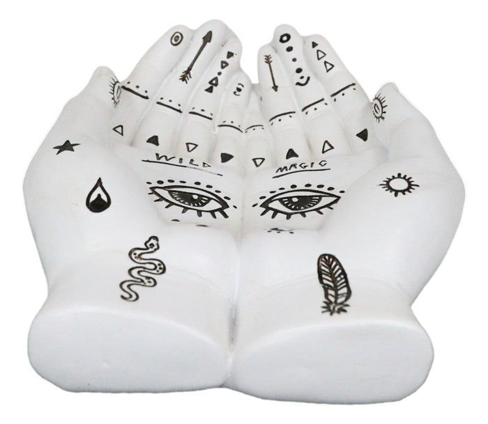 Psychic Fortune Teller Chirology Palmistry Hand Palms Eye Of Providence Figurine