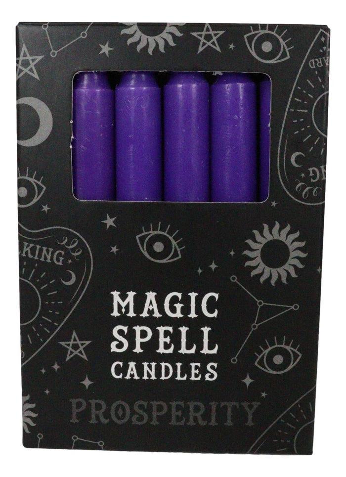 Purple Rich Prosperity Pack Of 12 Wicca Occult Witch Ritual Spell Chime Candles