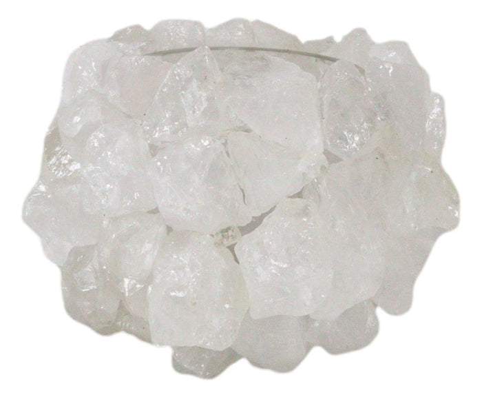 Quartz Crystal Mineral Stone Rocks Floral Vase Contemporary Accent Sculpture