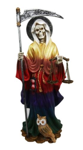 Rainbow Robe All Powerful Holy Death Santa Muerte Day Of The Dead Figurine