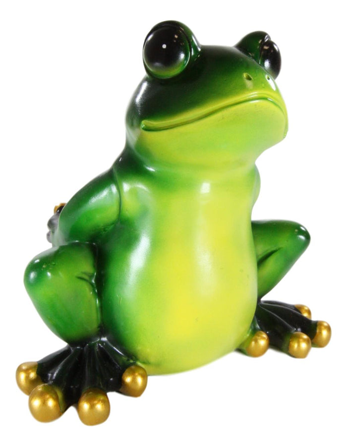 Rainforest Green Frog Grog Toad Piggybacking Wine Holder Caddy Figurine Decor