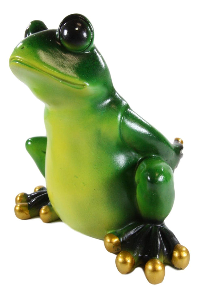 Rainforest Green Frog Grog Toad Piggybacking Wine Holder Caddy Figurine Decor