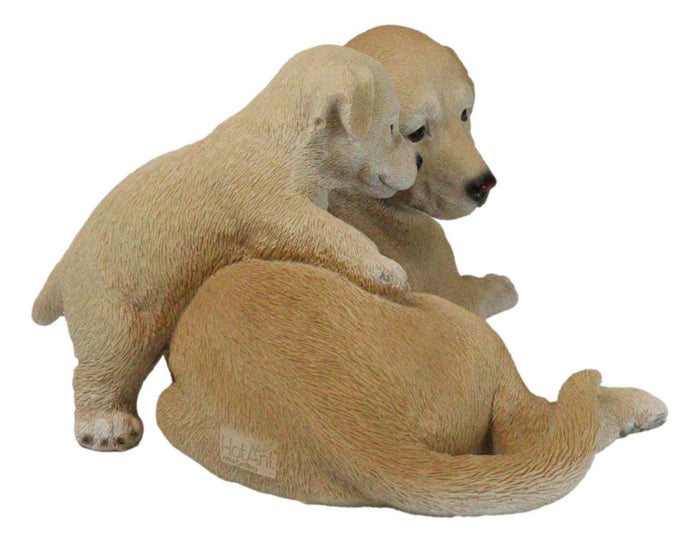 Realistic Adorable Labrador Puppy Dog Cuddling With Its Mother Family Figurine