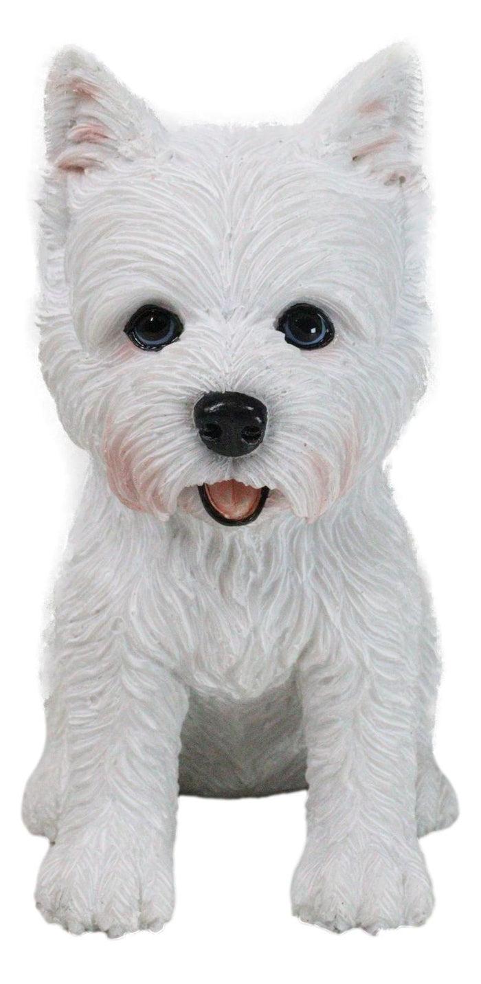 Realistic Adorable Sitting White Westie Dog Puppy Home Decor Figurine 6"H Realistic Adorable Sitting White Westie Dog Puppy Home Decor Figurine 6"H