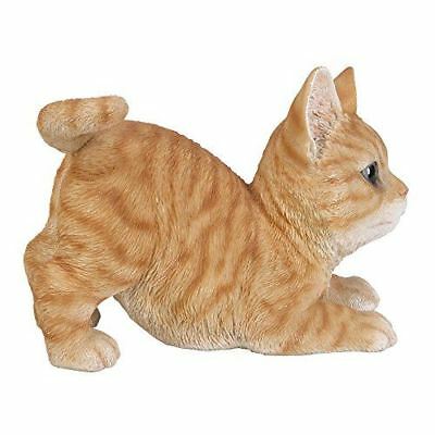 Realistic And Playful Orange Tabby Kitten Collectible Figurine 8" Tall Cat